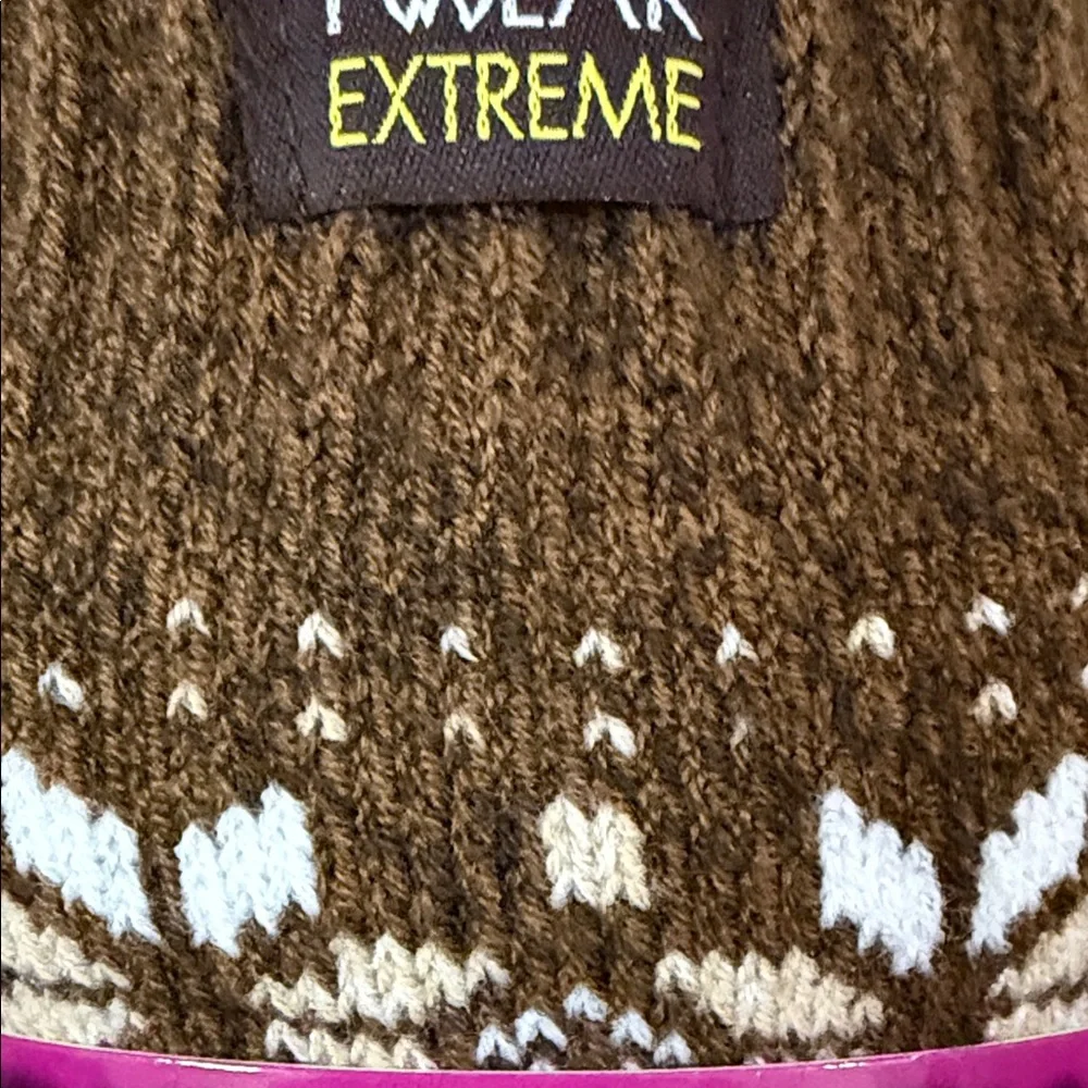 Polar Extreme Insulated Brown Tan White Snowflake Thermal Socks SKU1325